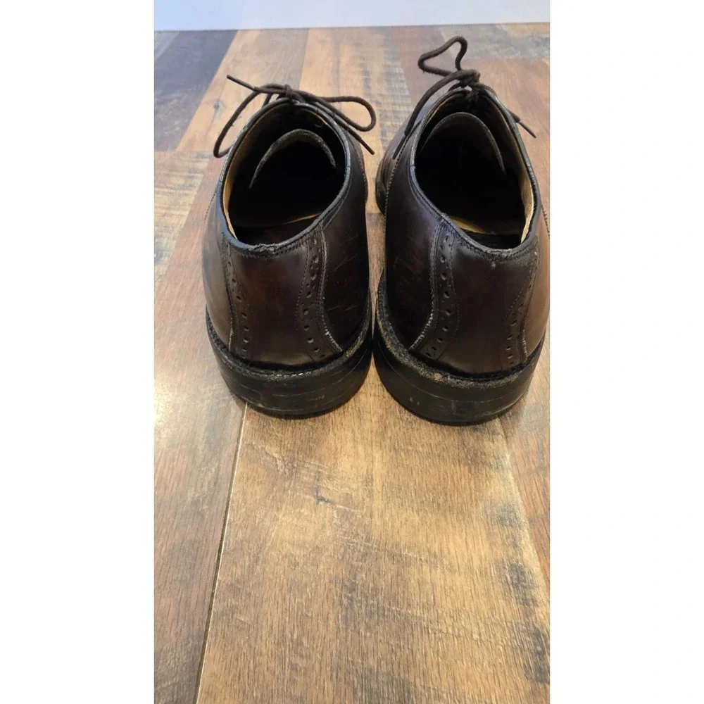 VTG Johnston & Murphy Dress Shoe Men 10.5 Oxblood Cap Toe Balmoral Oxford Brogue